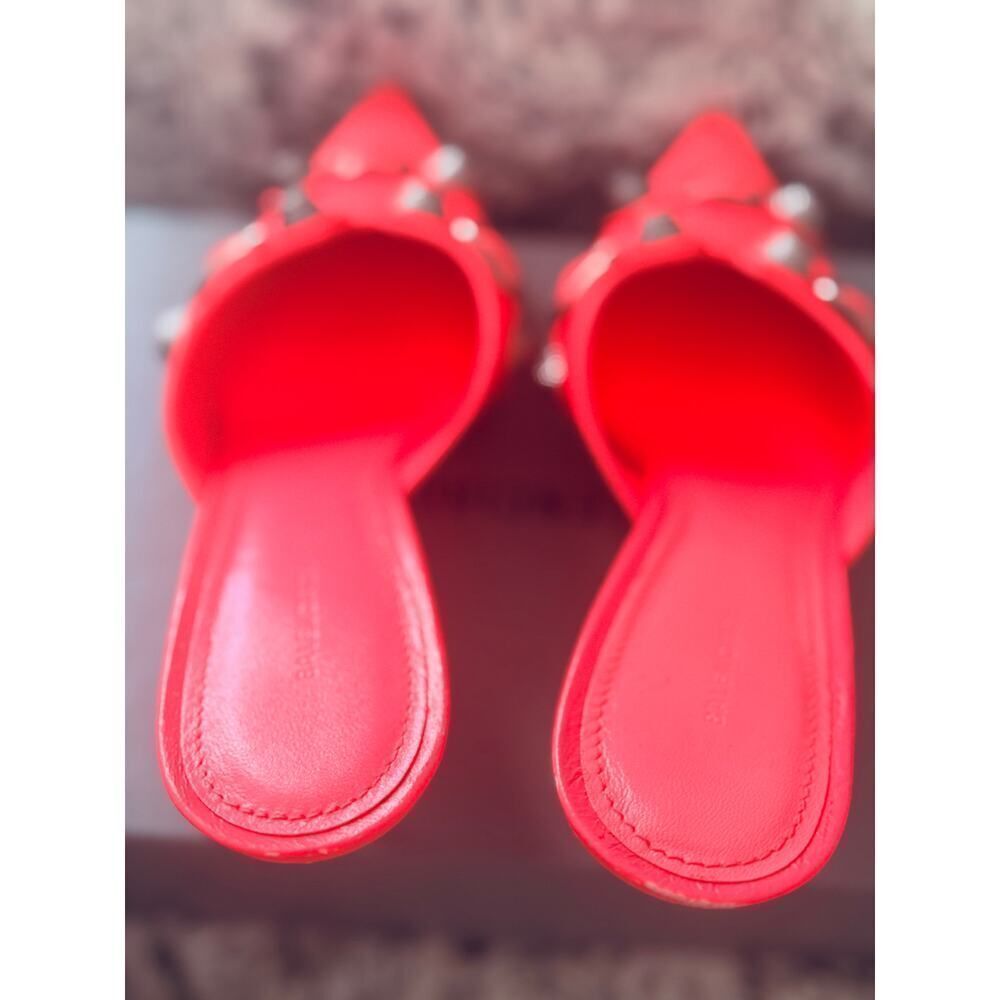 BALENCIAGA Agneau Arena Cagole 70mm Mules Pink 38/8B - Picture 6 of 10